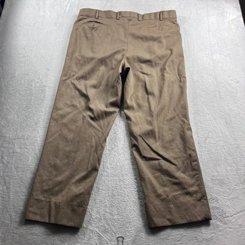 Zanella Todd Brown Wool Trousers Mens 40 Made in Italy Flat Front Dress Pants